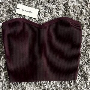 Babaton Burgundy Strapless Top